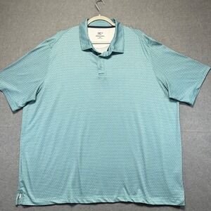 Johnston Murphy XC4 Mens XXL Teal Geometric Diamond Print Performance Polo Shirt